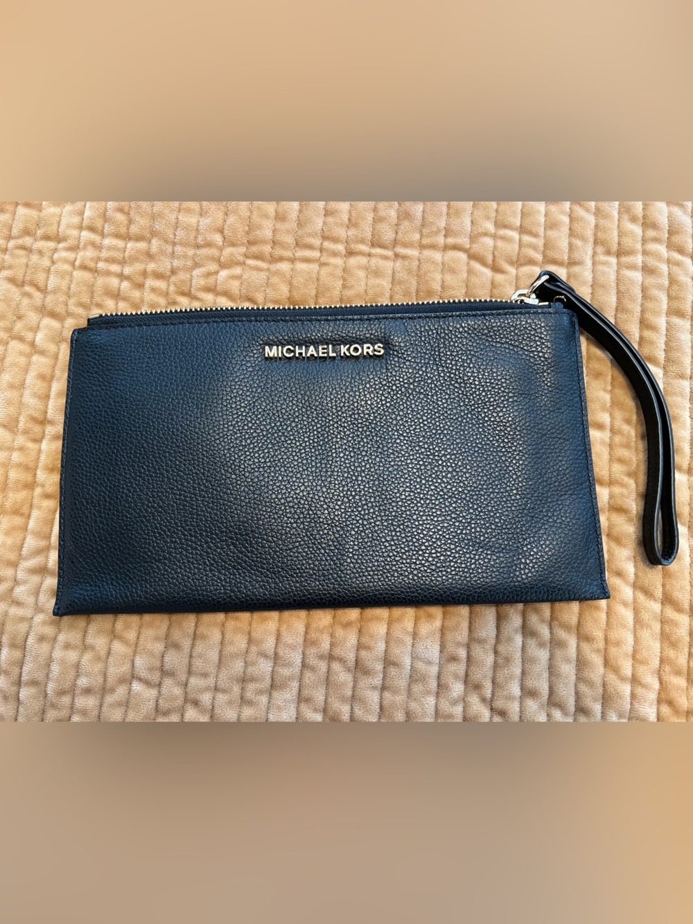 Michael Kors Black Pebbled Leather Wristlet Clutch